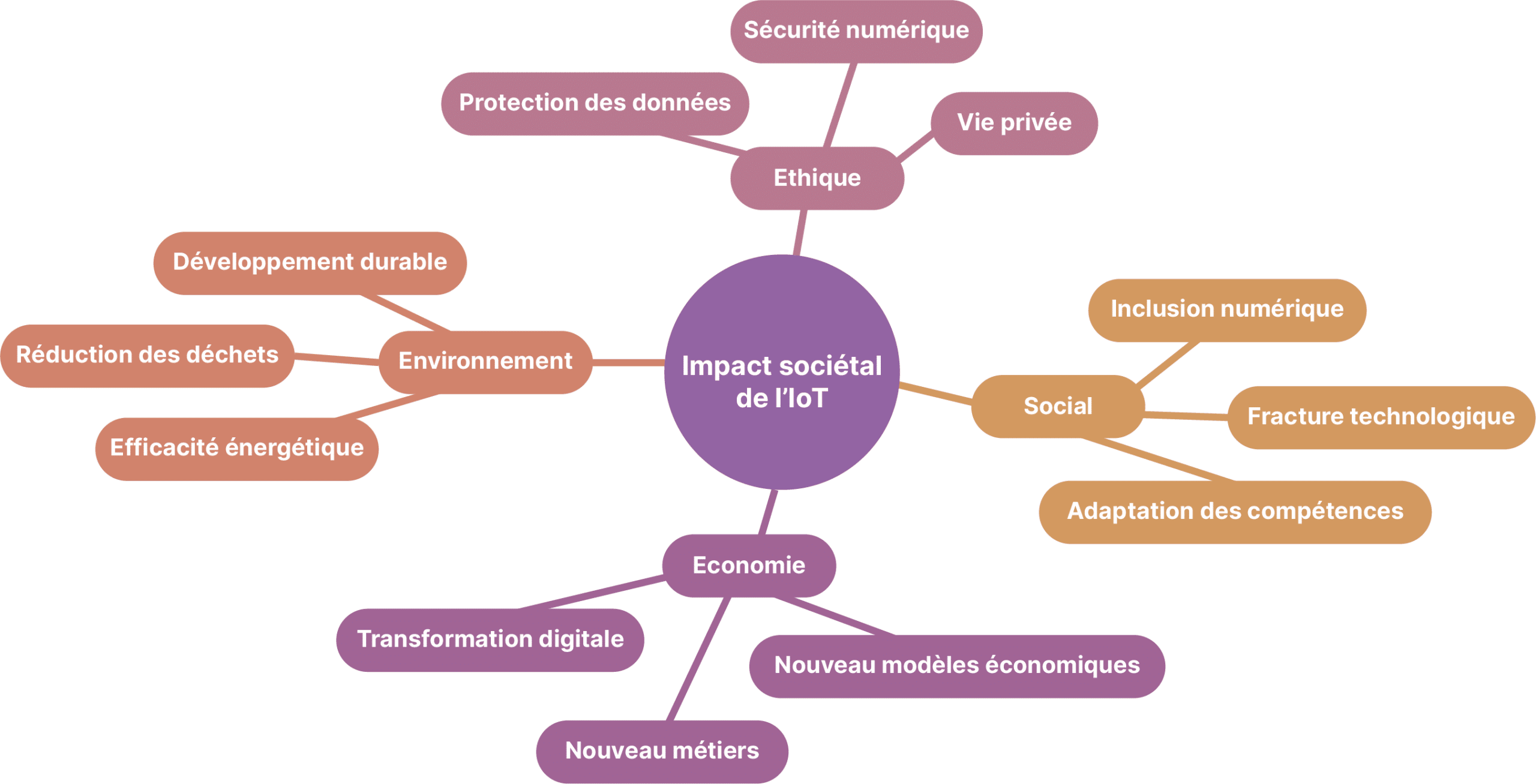 Schéma de l'impact sociétal de l'IoT